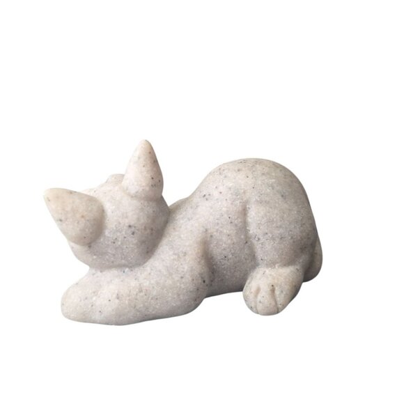Quarry Critters Cat Cameron‎ 2000 Figurine Resin Stone Vintage Kitty Smile Face - Picture 3 of 8